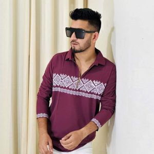 Premium Print Shirt Maroon